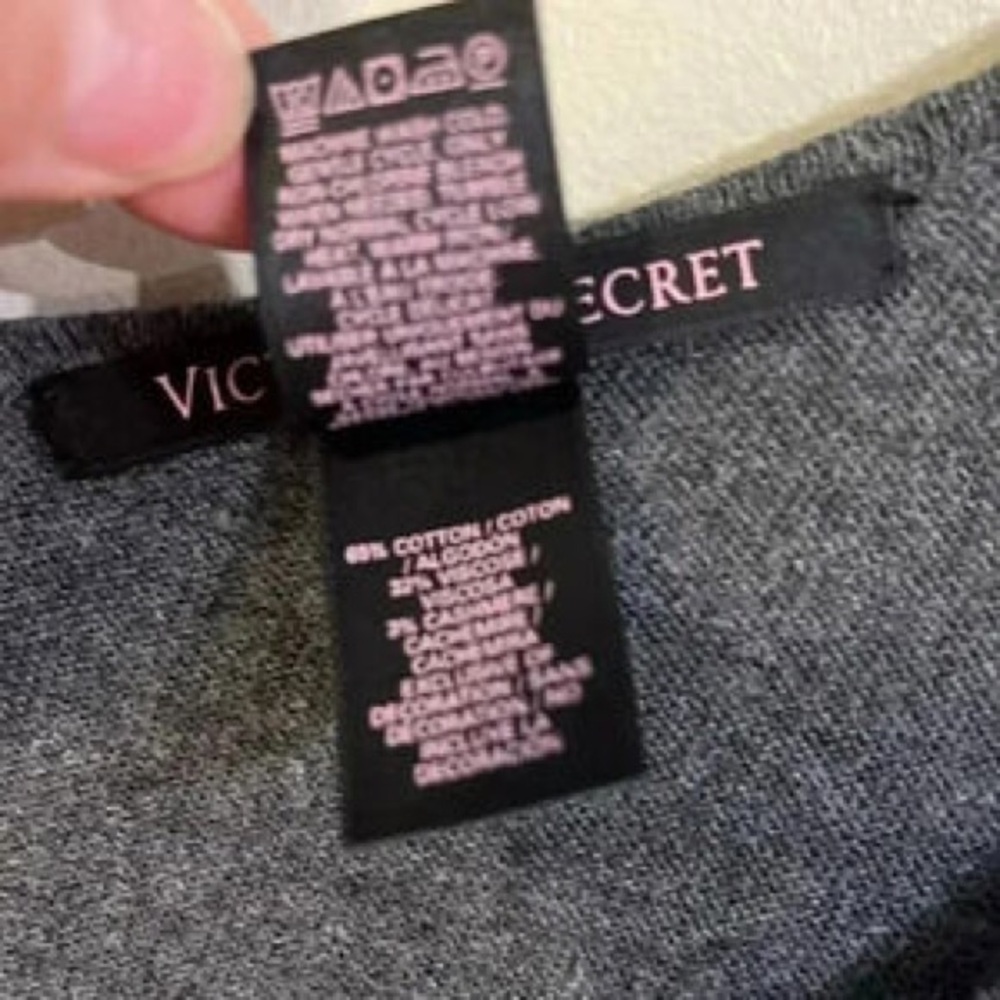V-Neck Long Sleeve Women's Sweater - Dark Gray - Picture 3 of 9